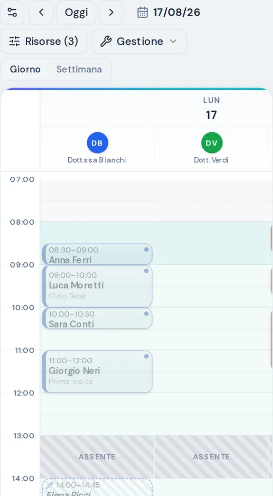 L’agenda di majéOS su telefono.